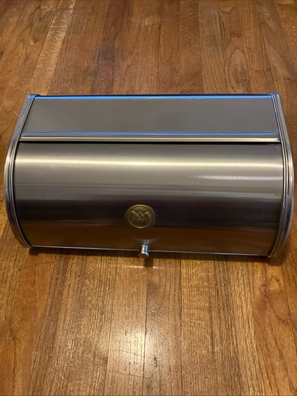Stainless Steel Roll-Top Bread Box with Decorative Emblem bacardi rum Vintage
